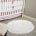 20 x 20 inch Round Fluffy Rug Faux Fur Round Rug Shaggy Floor Area Carpet for Living Bedroom Sofa Supplies