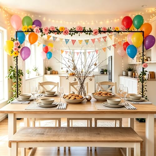 SHIJING Over The Table Rod Stand with Clamps Adjustable Length Black Table Arch 28-69 Tall 30-98 Length Arch Hanging for Wedding Birthday Party Halloween Christmas Party
