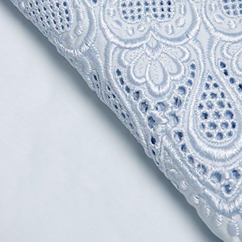 RENAURAA 600 Thread Count Cotton Rich, 4 Piece Sheet Set, 16" Deep Pocket, Lace Hem, Soft & Smooth Sateen Weave, Hotel Quality (Blue, Full)