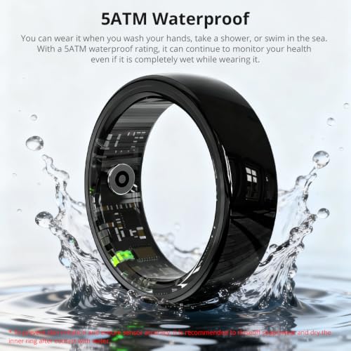 Image of Smart Ring for Women, Health Tracker & 5ATM, COLMI R02.(Black Ceramic, 10#)