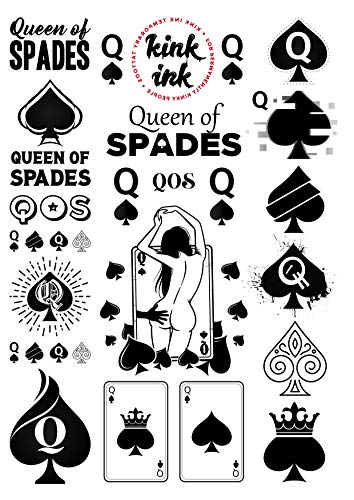 Kink Ink - 23 x Queen of Spades Temporary Tattoo
