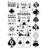 23 x Queen of Spades Temporary Tattoo Kinky Black Lettering A4 Sheet