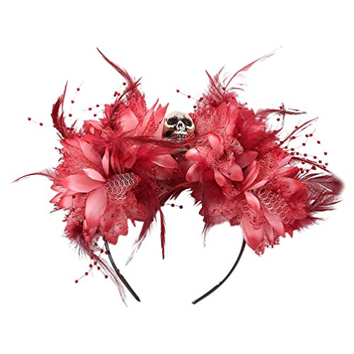 Haarreif Mit Halloween-Rose & Totenkopf – Tag Der Toten Deko, Für Kostümpartys