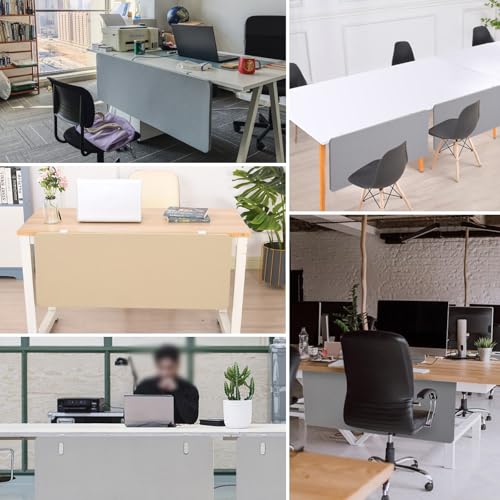 Panel de privacidad para oficina, divisor de escritorio para estaciones de trabajo, oficina en casa, 12 x 65 pulgadas, división acústica ajustable, soluciones modernas de espacio de trabajo