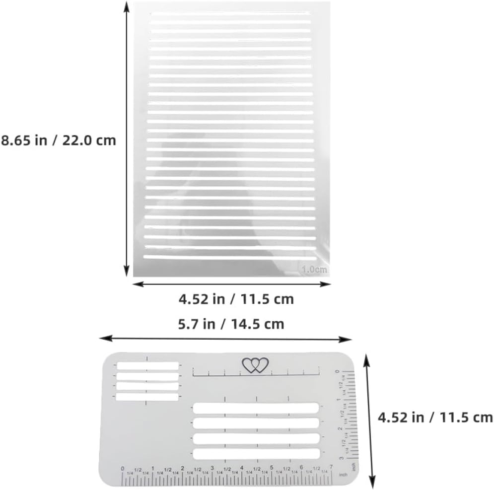 Envelope Addressing Guide Stencils and Plastic Spacing Line Ruler Templates for Letter Writing and Invitations, 4 Styles with 2 Size Rulers, Crafting and Journaling Aids