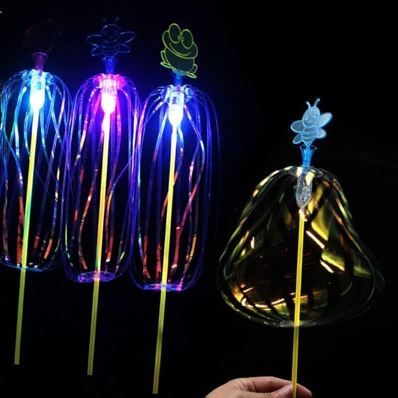 3Pcs Optic Wands Glow Wands LED Light Up Wand, for Birthday Party Favors Wedding Halloween Christmas Concerts Clubs,Magic Bubble Wand Twister Ribbon