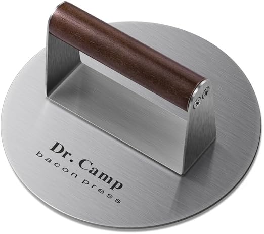 7 INCH Stainless Steel Smash,Burger Press,Burger Smasher,Hamburger Press,Patty Smasher, Meat Press, Bacon Press, Grill Press with Wood Handle (HT-B-7005)