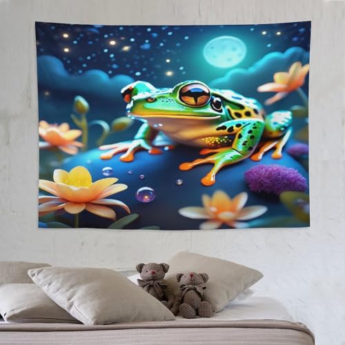 Tapisserie grenouille big eyed PAZZK 150x200cm tenture murale pour chambre