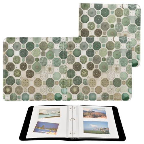 Álbum de Fotos Autoadhesivo DIY Scrapbook Patrón Panal Plantas Verde Encuadernador de 3 Anillos Álbum de Fotos 40 Páginas 8x10 para Recuerdos miniatura 2