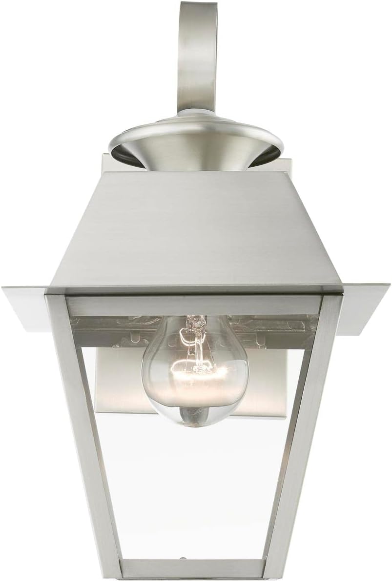 Livex Lighting, 27212-91, Wentworth, Outdoor Small Wall Lantern, Brushed Nickel