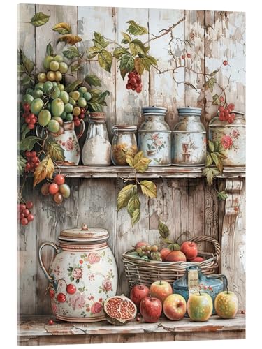 Posterlounge Rustic Harvest: Summer Bounty Tableau en verre acrylique de DejaReve 70 x 90 cm Tableaux Décoration murale