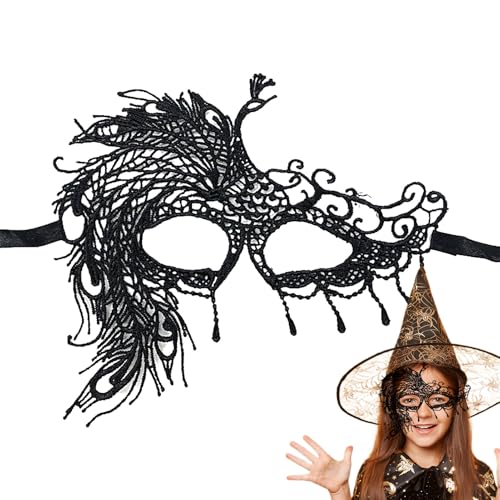 Máscara de negro de encaje,Máscara facial Cosplay para mujer | Máscara de ojos para fiesta Cosplay Actuación Halloween Cumpleaños Carnaval