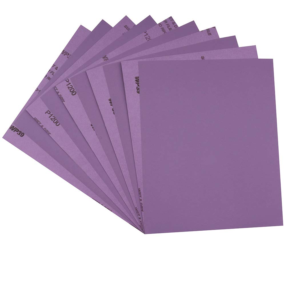Sandpaper 1200 Grit,Wet Dry Sanding Sheets,High Performance White Fused Alumina Abrasive Sand Paper for Wood Furniture Finishing,Metal Grinding,