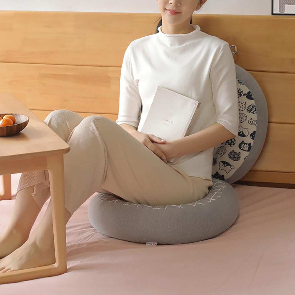 cuscini, Pavimento rotondo for meditazione | Cuscino ergonomico, resistente e morbido | for il sedere con imbottitura in cotone PP spesso for uso interno(45cm(17.7in))