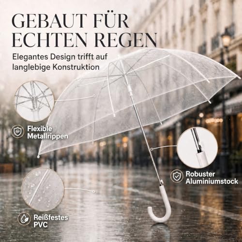 GOODS+GADGETS® Transparenter Regenschirm 100 cm – 2er Pack – Ansicht 3
