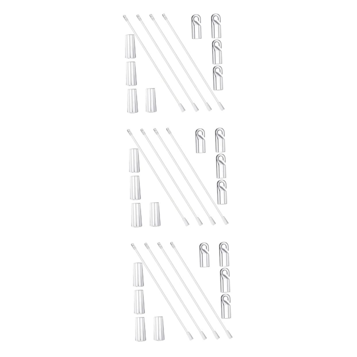 Housoutil12 Pcs Venetian Blind Rod Clear Window Blind Vertical Blinds for Windows Blind Rod with Hook and Blind Opener Stick Zebra Blinds Rv Blinds White Household Plastic Replacement Stick