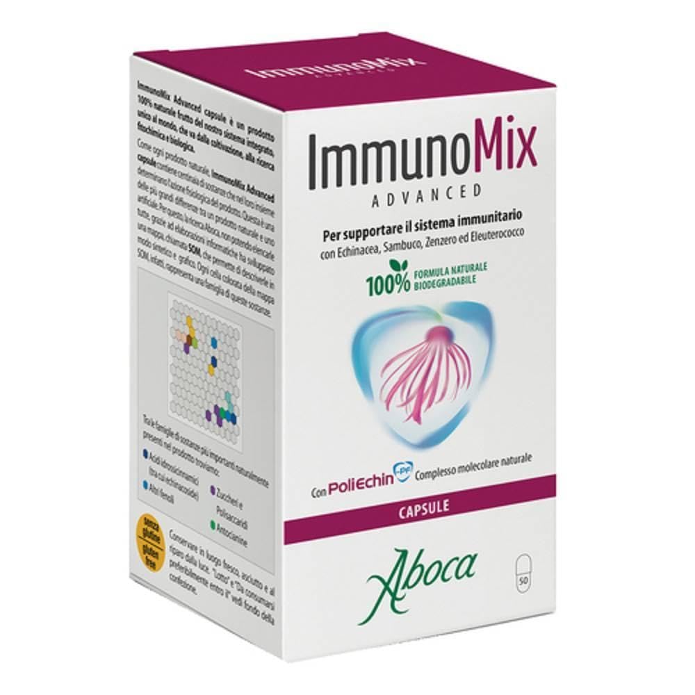 Aboca Immunomix Advanced 50 Capsule - Integratore Alimentare Per Supportare il Sistema Immunitario con Echinacea, Sambuco, Zenzero ed Eleuterococco