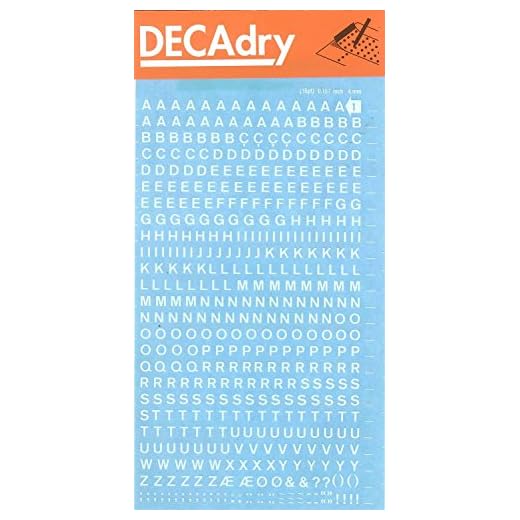 APLI DDB1F - Letras transferibles mayúsculas blancas 4 mm, 470 caracteres