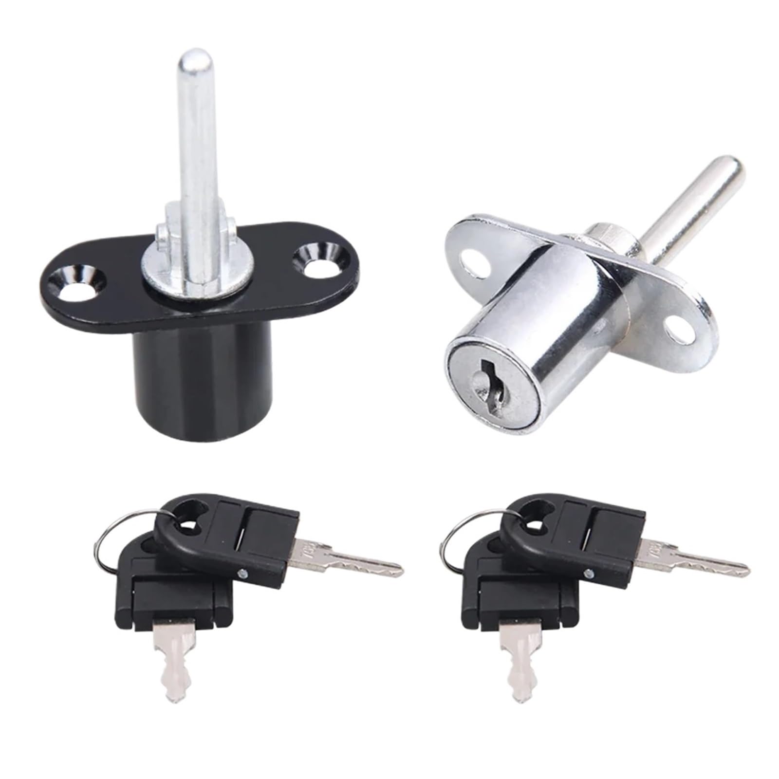 Desk Drawer Lock 3PCS Cylinder Triple Lock Office File Desk Cabinet Drawer Front Furniture Hardware Zinc Alloy(Silver,19mm)
