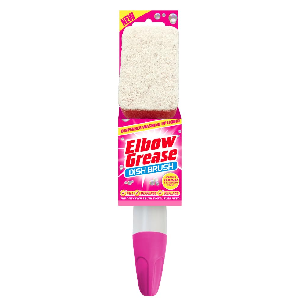 Elbow Grease Dish Brush Sponge Scourer (1 Dish Brush, Pink)