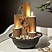 Alpine Corporation WCT202 Indoor Tabletop Tiered Water Fountain Featuring 3 Candles for Desktop and Table, 11