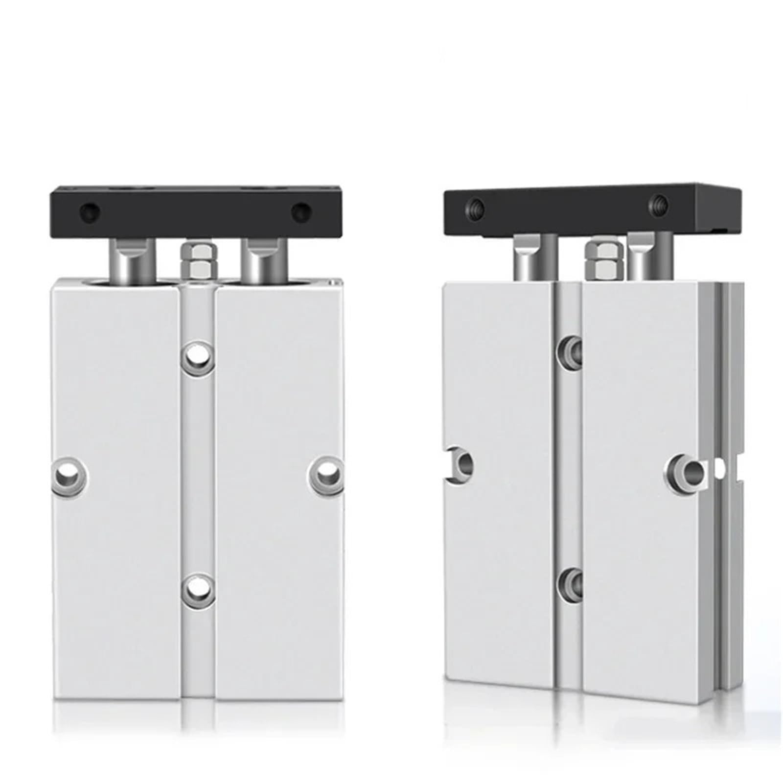 Cilindro neumático de doble vástago con carrera de 45mm y diámetro de 16mm en aleación de aluminio