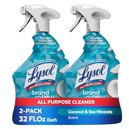Image of Lysol All Purpose Cleaner Spray, Multi-Purpose Disinfecting Spray, Kitchen & Bathroom Cleaner, Coconut & Sea Minerals 32 oz (Pack of 2)