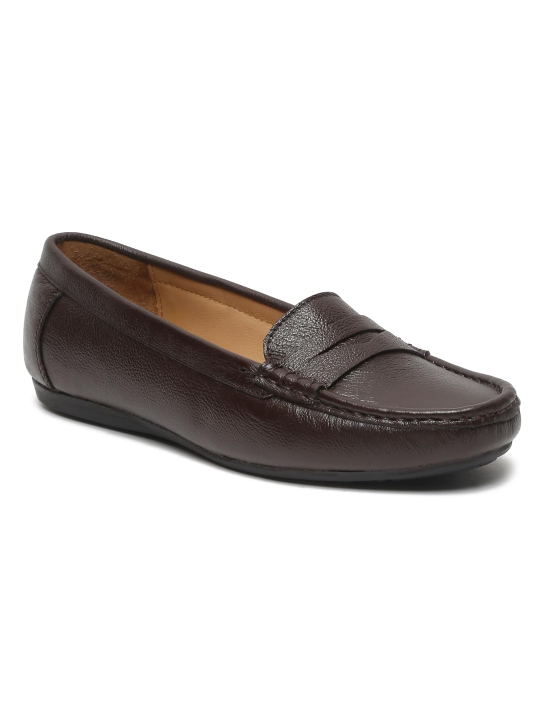 TEAKWOOD LEATHERS Women Textured Leather Loafers Casual Shoes_Size 39 Brown (B0C9JYBCS5) Amazon Price History, Amazon Price Tracker