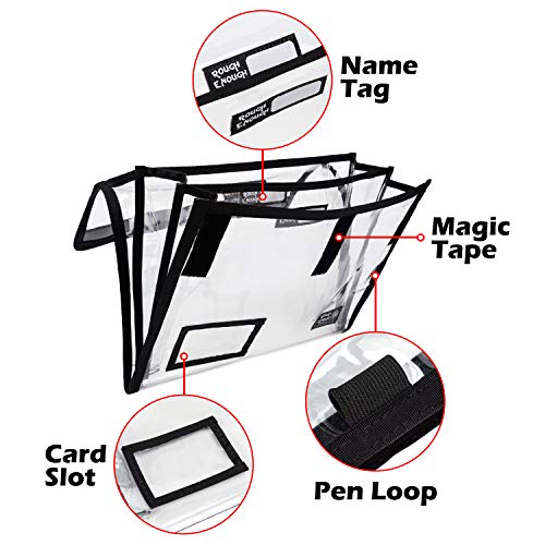 Rough Enough Plastic Expanding File Folders Organizer Accordion A4 Document Bag Pouch Large Manila Letter Size Magazine Holder 3 Pockets Dividers Case for Filing Office School Supplies Exam