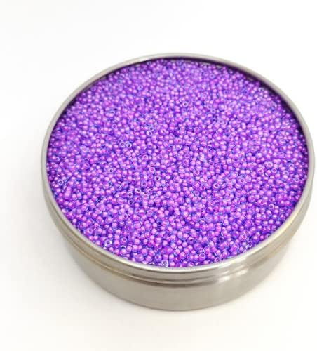 8.82oz Rocailles PRECIOSA Seed Beads 8/0, Aqua Pink Lining