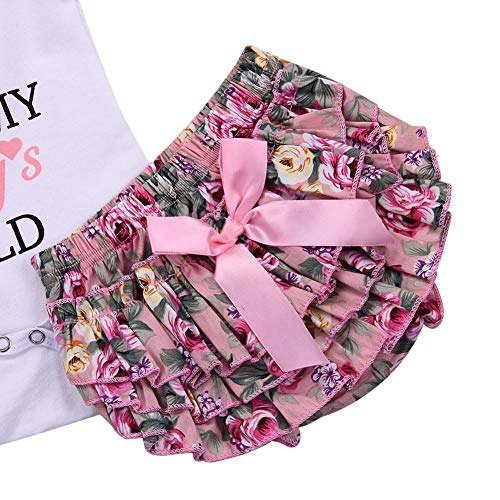 3 peças de roupas para bebês recém-nascidos para meninas Daddy's Girl macaquinho de manga curta flo