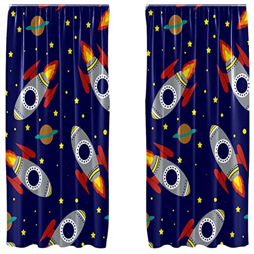 Rideaux Rockets Space légers pour créer une chambre d'enfant cosmique