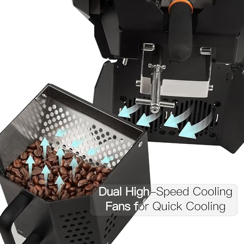 BDJSN Kommerzieller Kaffeebohnenröster, 400-g-Kaffeemaschine Mit Automatischer Heißluftzirkulation, Mit 7-Zoll-Touchscreen In Industriequalität, In 20 Stufen Einstellbare Kaffeemaschine – Bild 6