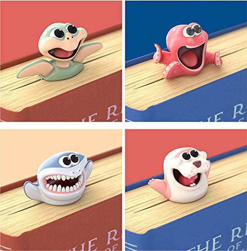 4 PCS Wacky Bookmark, SPOKKI 4inch Cartoon Animal Novelty Bookmark Kit for Student, 3D Funny Ocean Reading Bookmark of Pages Kids Gifts School Stationery Supplies (4 PCS)