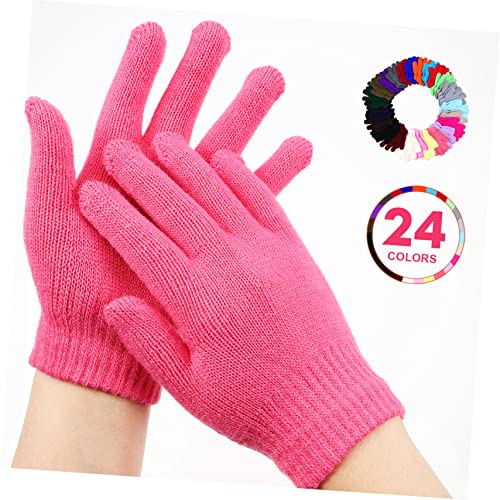 VANZACK 24pairs Boy Girl Gloves Knit Five-finger Gloves Thermal Outdoor Winter for Boys and Girls4