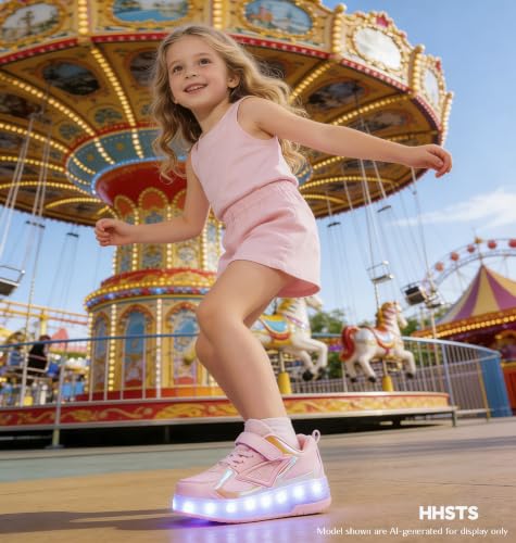 Image of HHSTS Kids Shoes - New Upgraded with Wheels LED Light Color Shoes Shiny Roller Skates Skate Shoes Simple Kids Gifts Boys Girls The Best Gift for Party Birthday Christmas Day