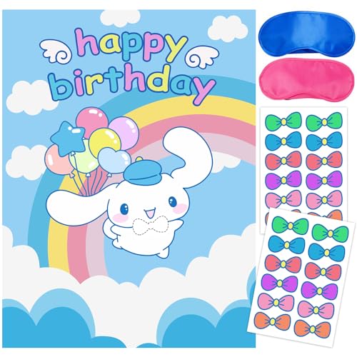 Cinnamoroll Birthday Decorations, Pin The Bow on Cinnamoroll, Par...