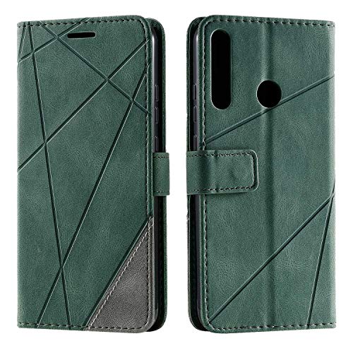SONWO Case for Huawei Y7P Case, Premium Leather Flip Wallet Case Magnetic Closure Card Slots Kickstand Phone Case for Huawei Y7P, Green