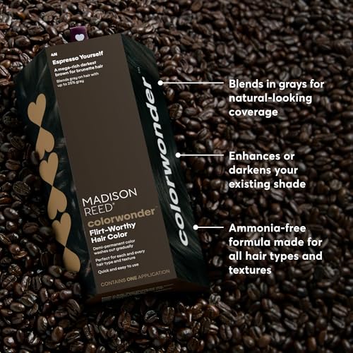 Image of Madison Reed ColorWonder Demi-Permanent Hair Color Kit - 4N Darkest Brown (Espresso Yourself) | Blends Up to 25% Gray, Lasts 25 Washes, Ammonia-Free