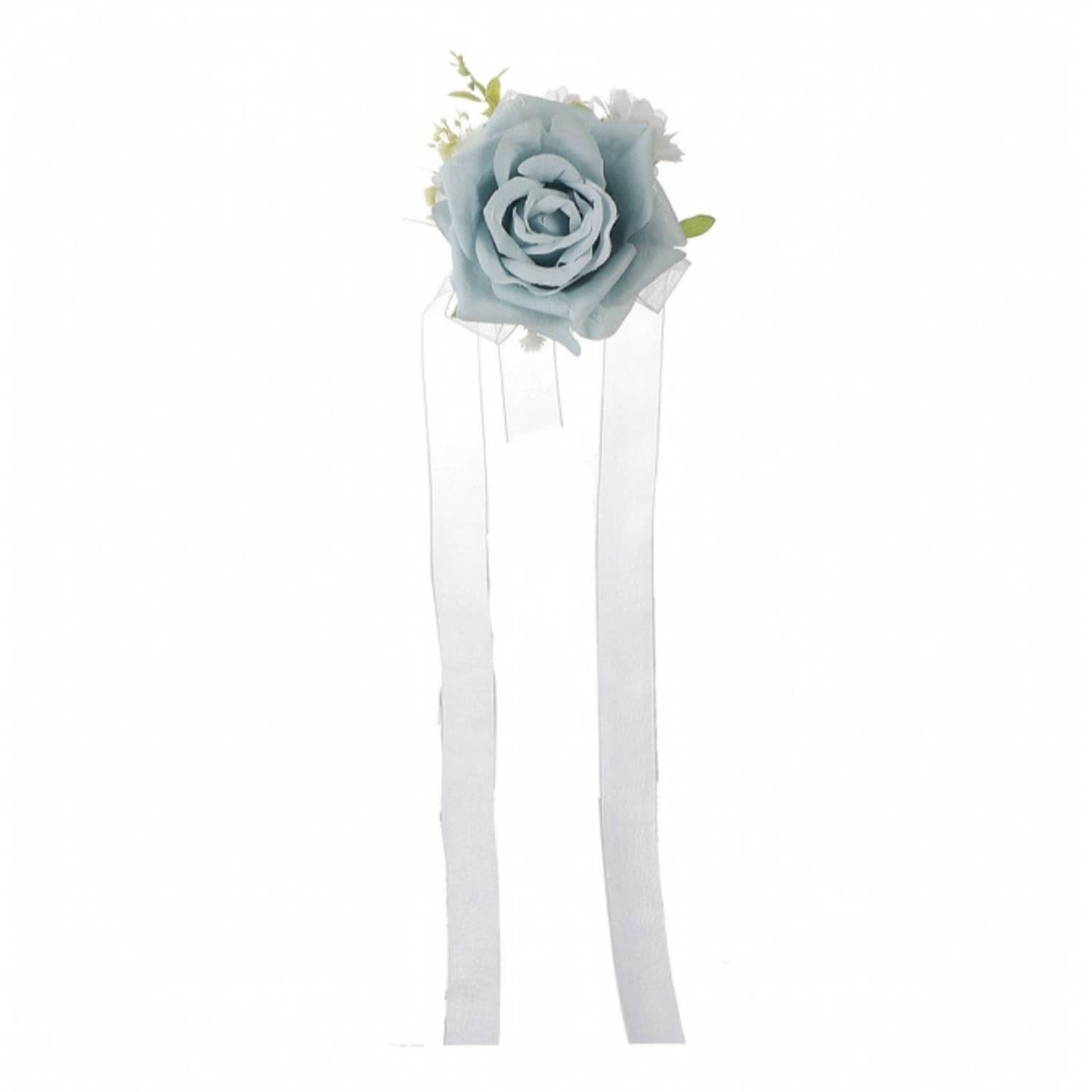 SHOPORA Floral Wrist Corsage with Ribbon Artificial Wrist Corsage Formal Wristlet Wearable for Bridesmaids, Brides, Bridal Party, Weddings, Wedding Ceremonies, Prom, Starry Blue, Wrist Flower-image-11
