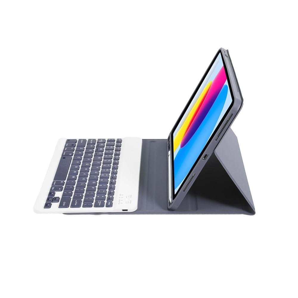 JiuRui Tablettes Accessoires, Clavier détachable, étui de Protection en Cuir Compatible avec iPad Pro 11 Pouces 2024(Rose)