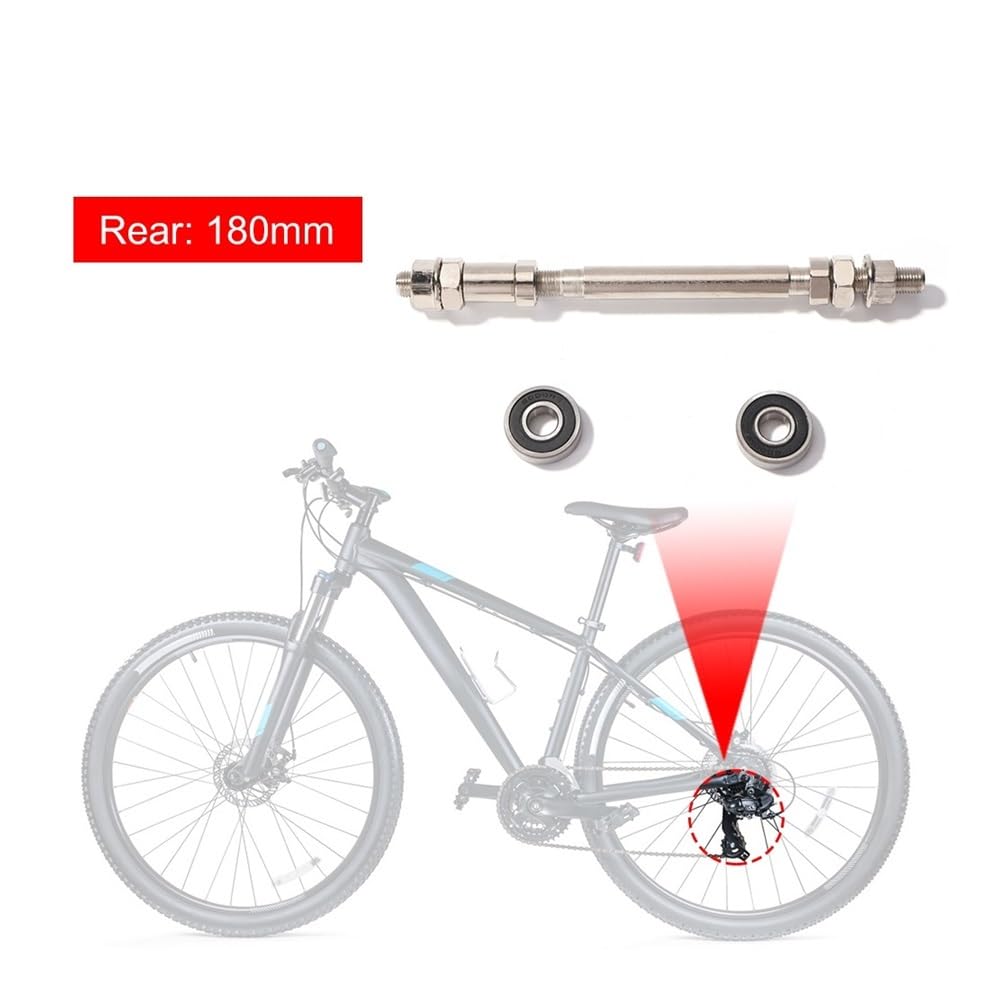 Schnellspanner Fahrrad 140/180mm Mountainbike Vorne Hinten Rad Hub Achse Mit 2 Lager MTB Fahrrad Spindel Shift Welle Hebel Radfahren Ersatz Teil Schnellspanner