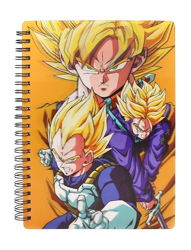 REDSTRING- Libreta 3D Dragon Ball Z Saiyans, Multicolor
