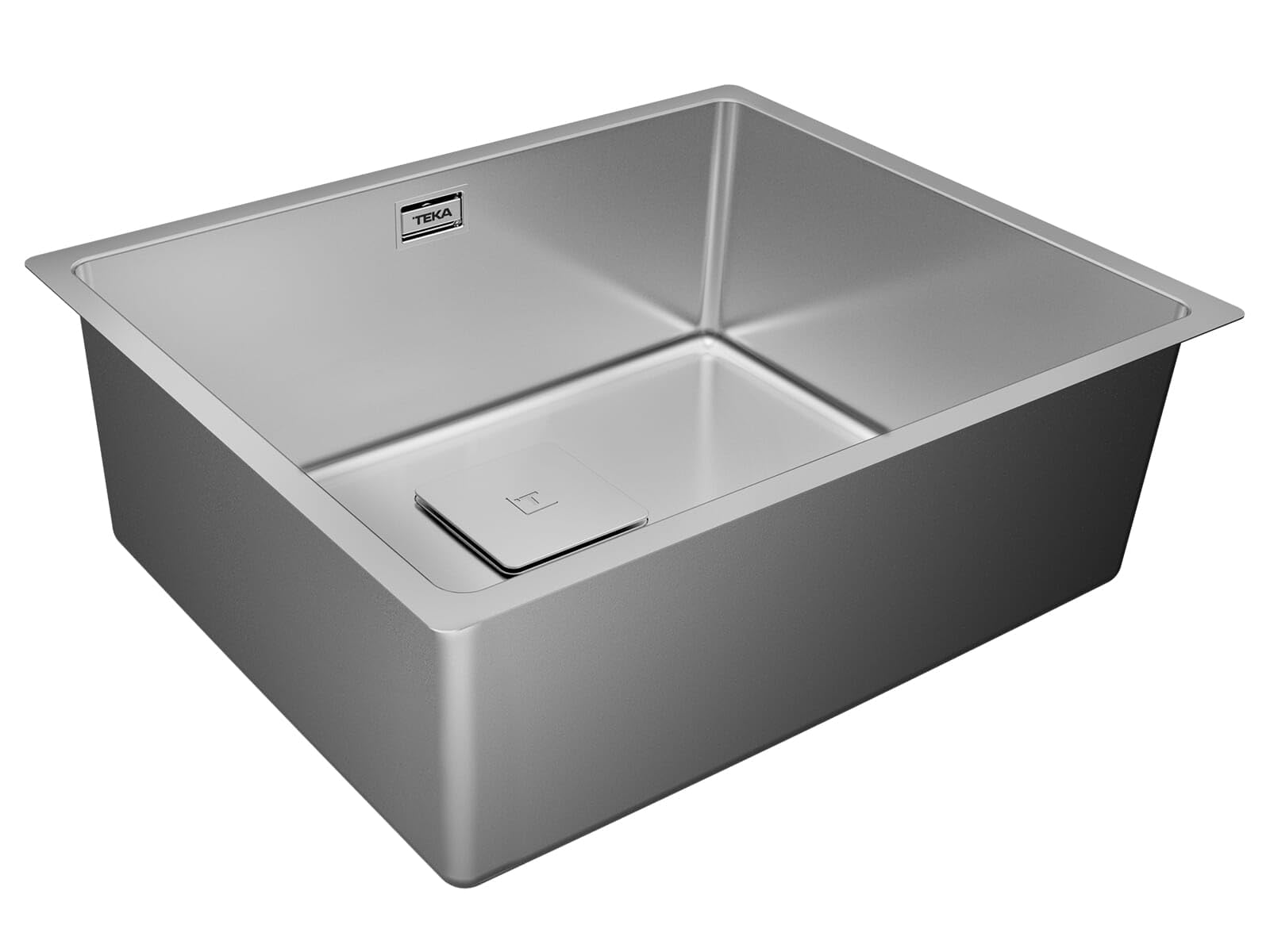 TEKA Fregadero Cocina 50 cm 1 Seno FlexLinea Triple Posibilidad de Instalación, Acero Inoxidable para Mueble 60cm, SilentSmart, Duradero, Modelo RS15 50.40