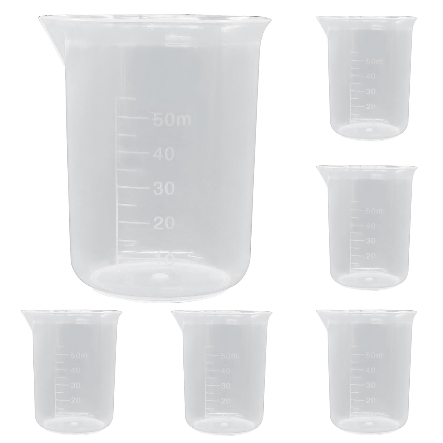 12 Pcs Transparent Lab Measuring Cup, 100ml/3.4oz Plastic Graduated Beaker, for Science Experiment, Liquid Measuring