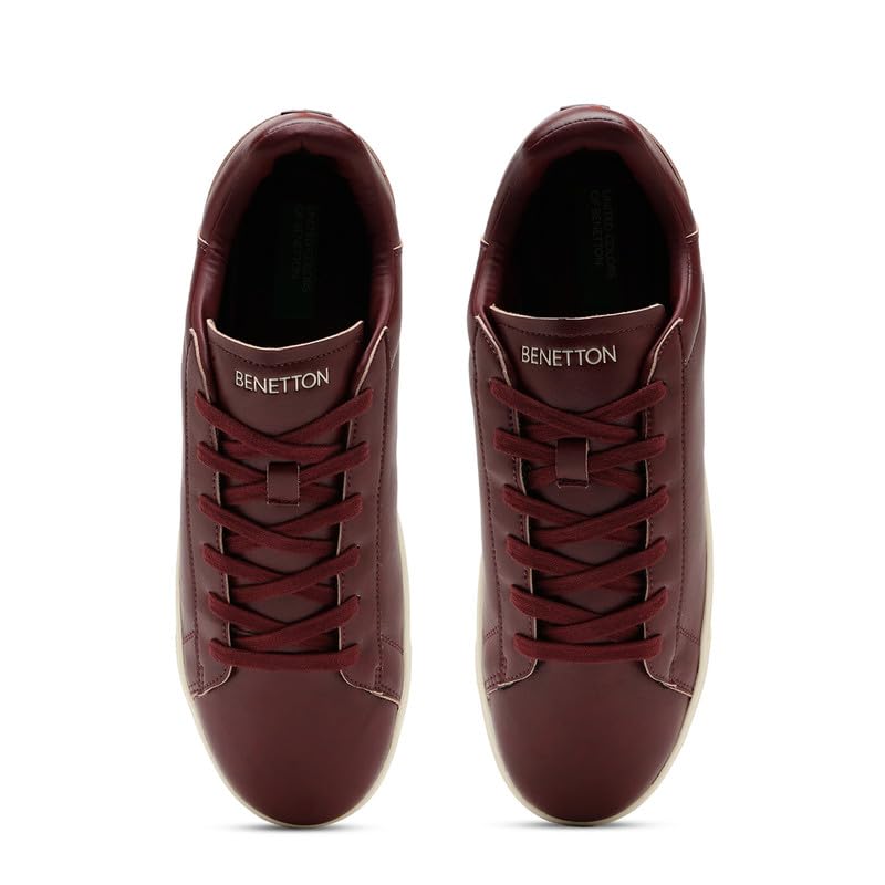 Image of United Colors of Benetton Mens United Colors of Benetton Solid Lace-up Classic Leather Finish Sneakers Sneaker