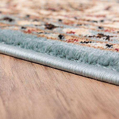 Well Woven Barclay Sarouk Light Blue Traditional Area Rug 2'7'' X 9'6'' Runner