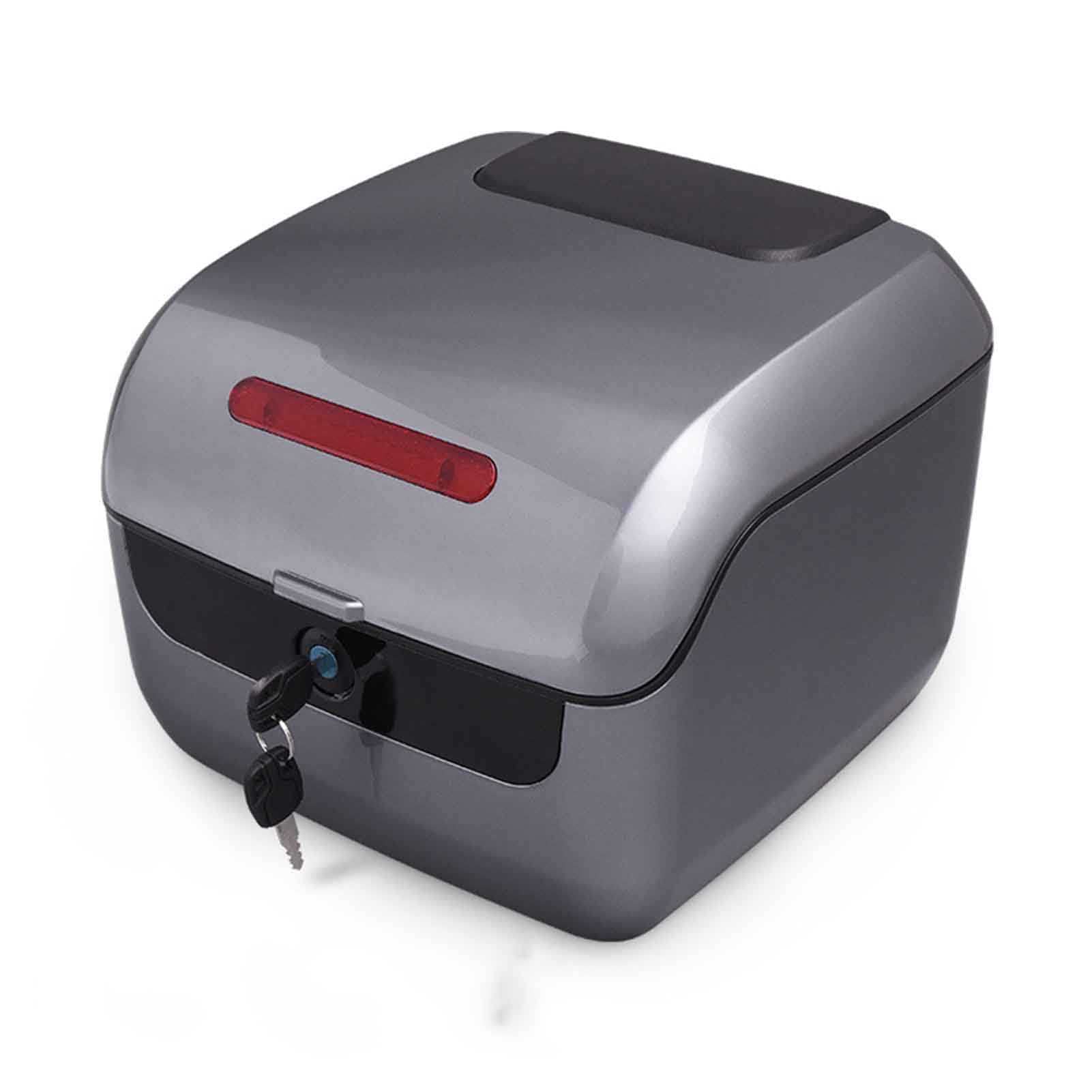 Valise supérieure de moto avec dossier souple, porte-casque verrouillable, boîte de rangement arrière de moto – Valise arrière pour cyclomoteur