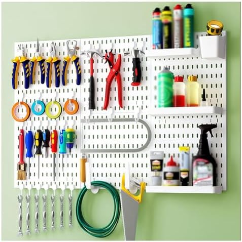 Multifunctional Pegboard Wall Organizer Kit, 22x19.5cm Tool Storage Panels for Kitchen, Bedroom, Office & Bathroom - Versatile Organization Solutions
