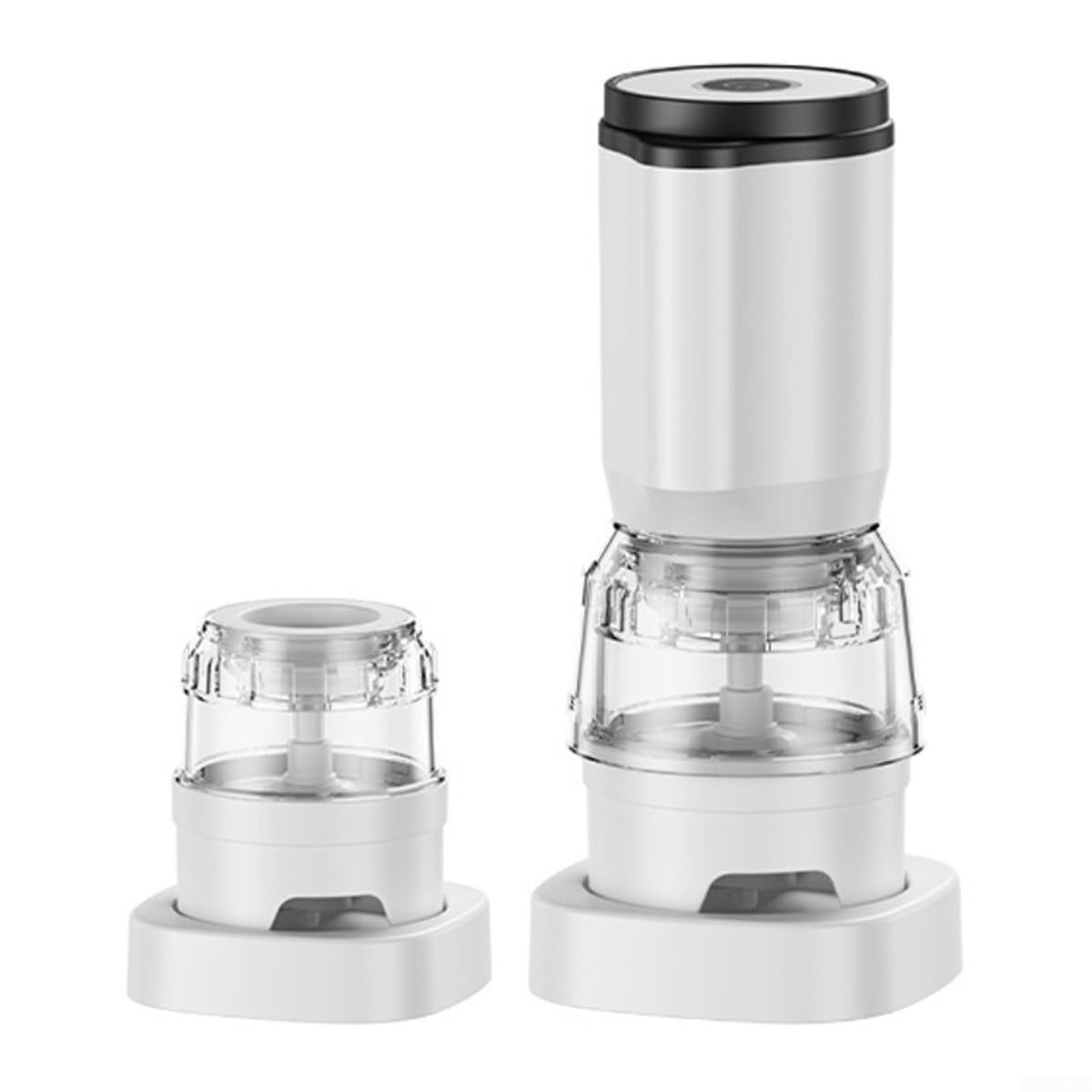 Elektrische Pfeffermühle Wiederaufladbar mit Einstellbarer Körnung - USB Salz und Gewürzmühle 1300mAh für Küche & Grill(White)